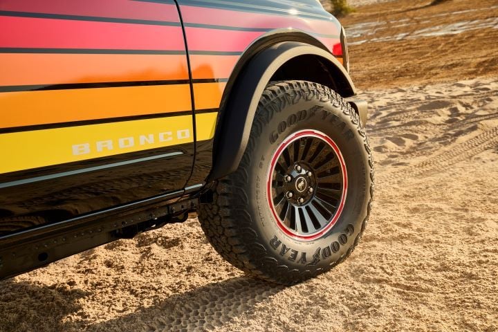 The sunset-inspired color scheme is also found in the Bronco's interior. - Ford